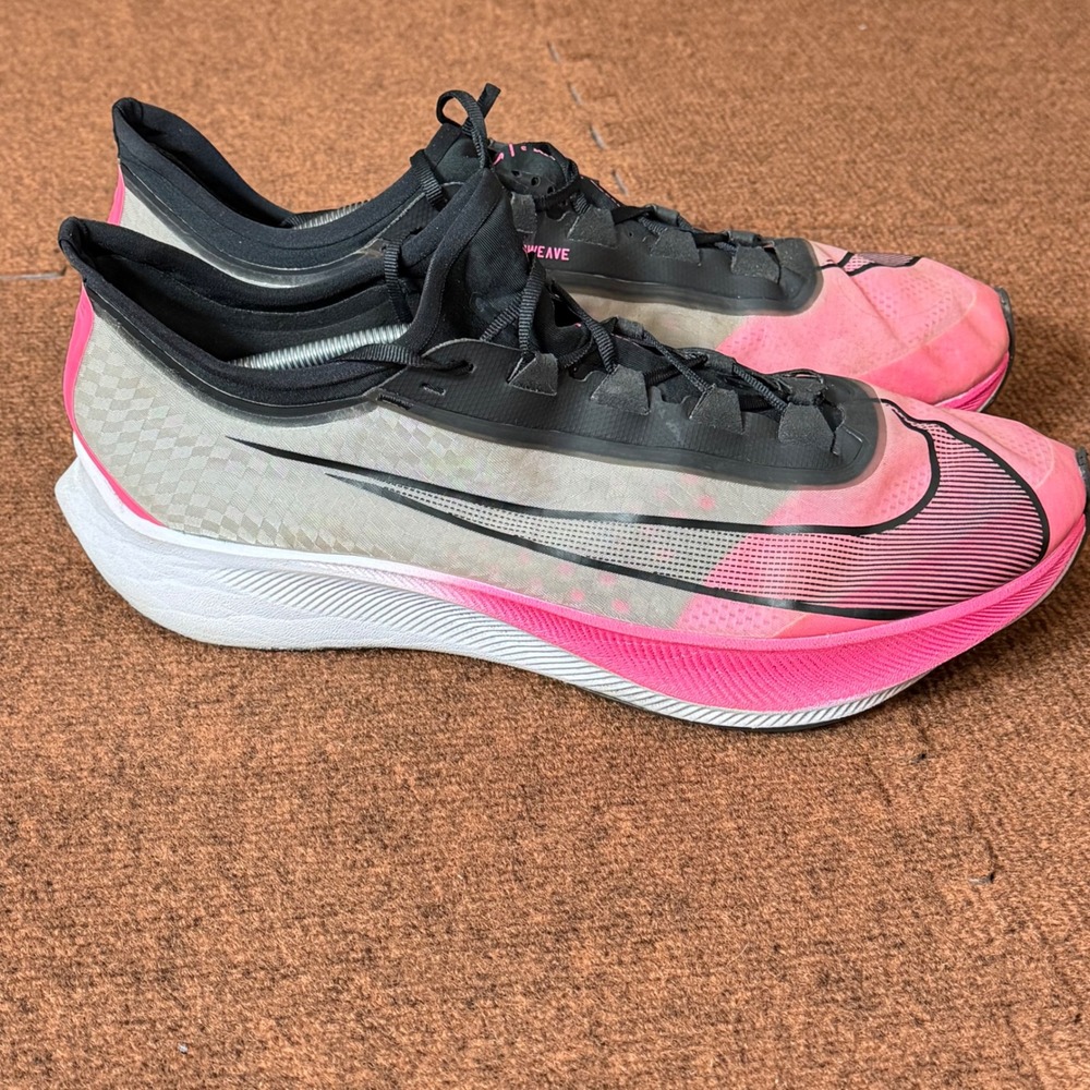 Nike Zoom Fly 3‎ Pink Black VaporWeave Running Shoes Gym fit AT8240-600 Mens 14